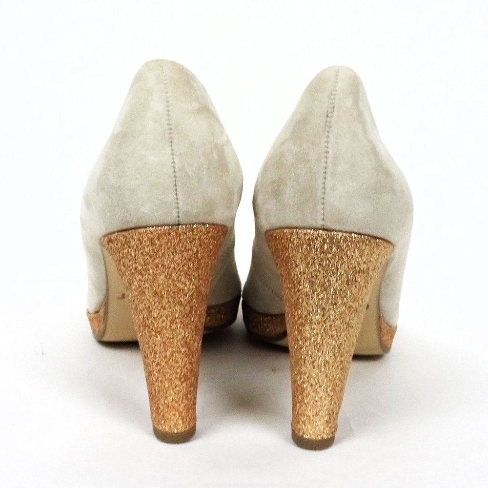 Gabor 61.270 Glitter Stone Gray Suede Leather High Heel Pumps Shoes 9 40 Sparkle - Picture 6 of 7